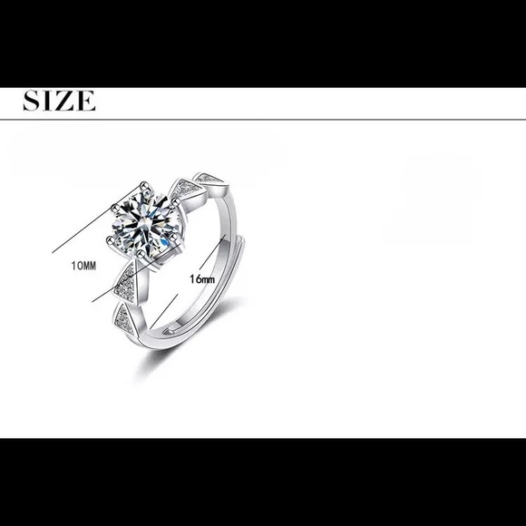 S925 Sterling Sliver Adjustable Ring for women - Picture 7 of 8